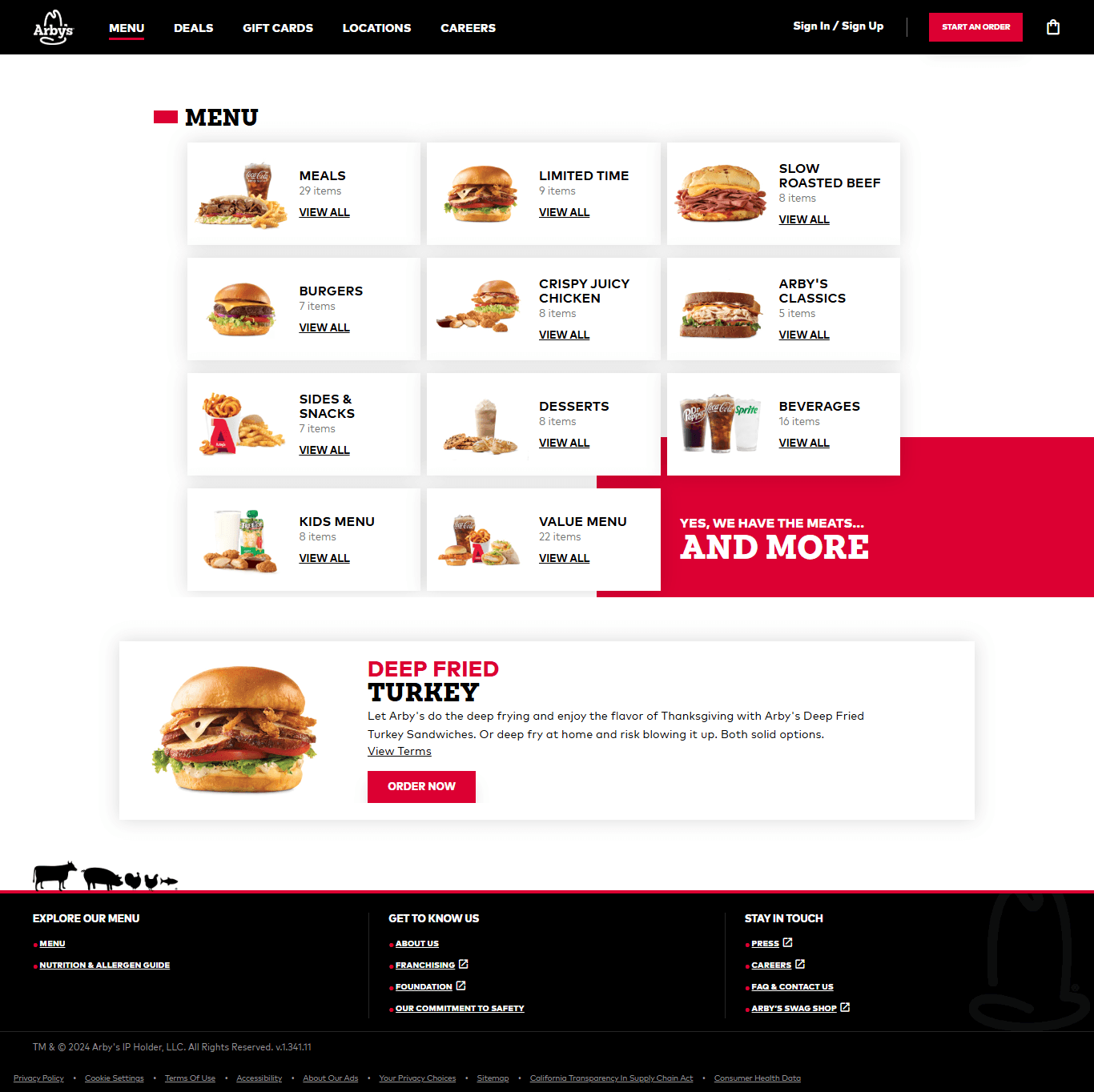 Arby’s Online Menu